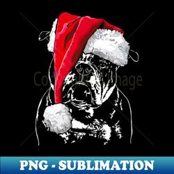 funny santa old english bulldog merry christmas dog - digital sublimation download file - bring your designs to life