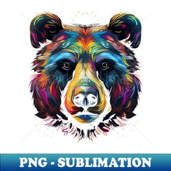bear head colorful outdoorsman animal art - png sublimation digital download - transform your sublimation creations