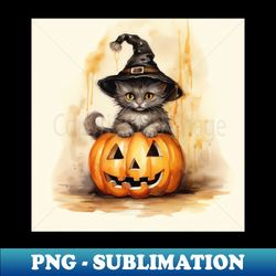 little cat with a hat - high-quality png sublimation download - transform your sublimation creations