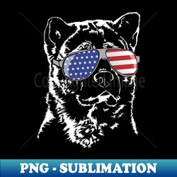 Proud American Akita Inu American Flag Sunglasses - Png Transparent Sublimation Design - Fashionable And Fearless