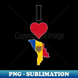 I Heart Moldova I Love Moldovan National Flag Map Vertical - Special Edition Sublimation PNG File - Bring Your Designs to Life