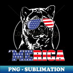 Proud American Akita Inu American Flag Merica - Signature Sublimation Png File - Unleash Your Inner Rebellion