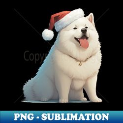 samoyed santa - png transparent sublimation file - create with confidence