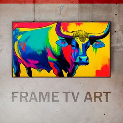 samsung frame tv art digital download, frame tv art bull, frame tv art modern, frame tv painting, psychedelic avant-gard