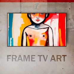 samsung frame tv art digital download, frame tv art portrait of a woman, frame tv art modern, tv psychedelic avant-gard