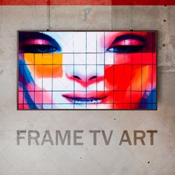samsung frame tv art digital download, frame tv art portrait of a woman, frame tv art modern, tv psychedelic avant-gard