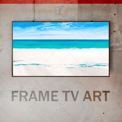 samsung frame tv art digital download, frame tv art modern interior art, tv art seascapes and sandy shores, expressive