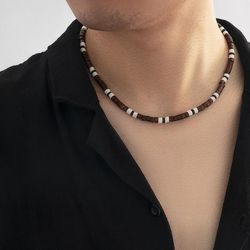 vintage male necklace trendy polymer clay solid 2023