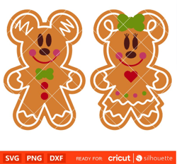 layered mickey minnie gingerbread svg christmas svg disney christmas svg santa claus svg cricut silhouette vector cut