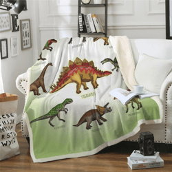 kids children dinosaur fluffy soft cotton blanket jurassic cartoon boys girl throw blankets for beds home textilebedding