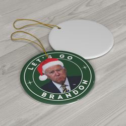 lets go brandon funny joe biden santa hat christmas ornaments