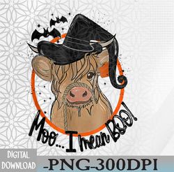 funny cow witch halloween moo i mean boo png, digital download