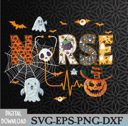 infusion nurse nursing stethoscope halloween pattern svg, eps, png, dxf, digital download