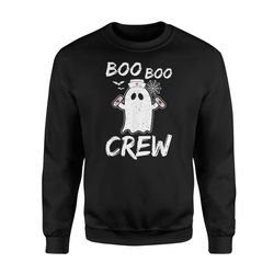 funny boo boo crew nurse ghost halloween costume sweatshirt