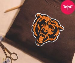 nfl chicago bears logo embroidered sweatshirt, nfl logo sport embroidered sweatshirt, nfl embroidered shirt
