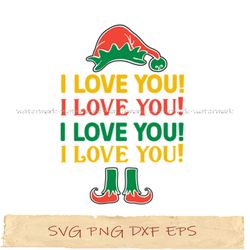 i love you elf svg, png cricut, file sublimation, instantdownload