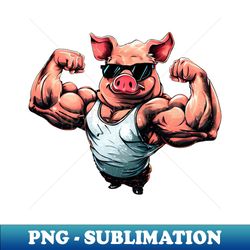 pig muscle - retro png sublimation digital download - spice up your sublimation projects