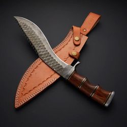custom handmade damascus steel blade gurkha kukri knife - hunting- camping knife