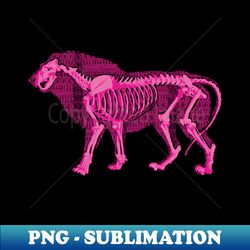 pop tribal patterned african pink lion outline with skeleton - artistic sublimation digital file - instantly transform your sublimation projects