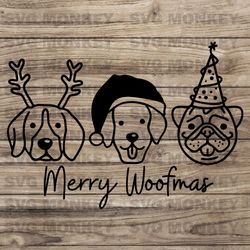 merry woofmas dog christmas christmas - svg download file - plotter file - crafting - plotter - plotter  svg eps dxf png