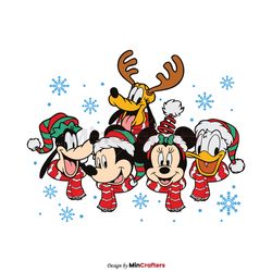 Mickey And Friend Disney Christmas Matching SVG Cricut Files