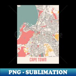 cape town - south africa chalk city map - png transparent digital download file for sublimation - bring your designs to life