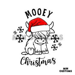 funny mooey christmas with santa hat svg cricut files