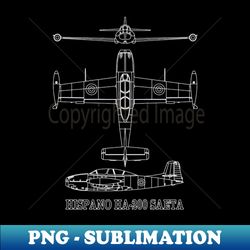 hispano ha-200 saeta spanish jet advanced trainer plane blueprint diagram gift - elegant sublimation png download - unleash your inner rebellion