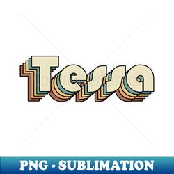 tessa  tessa retro rainbow typography style  70s - decorative sublimation png file - bring your designs to life