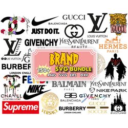 150 fashion brands logo bundle, luxury brands logo svg , gucci svg, louis vuitton svg , balenciaga symbol, gucci logo
