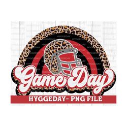 game day rainbow png, sublimation download, team colors, game day, red, black, football, fall, autumn, cheetah, leopard, school spirit