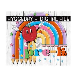 pre-k png, sublimation download, back to school, teacher, teacher, rainbow, tie dye, sublimate,