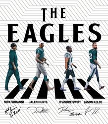 the eagles walking abbey road signatures football png digital sublimation black white