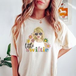 retro floral little swiftie shirt, swiftie kids gift, flower taylor girls shirts,taylor swiftie tee,little swiftie tee