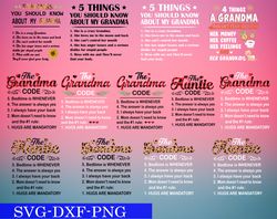 5 things you should know about my grandma svg, bundles mother day svg, png,dxf,...