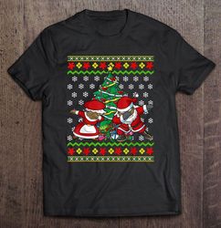 african american dabbing santa mrs claus christmas tree t-shirt