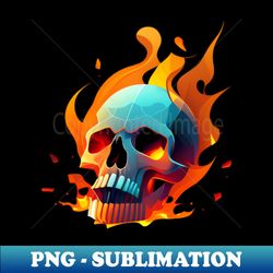 fire animated skull - high-resolution png sublimation file - perfect for creative projects