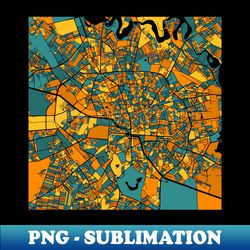 bucharest map pattern in orange  teal - high-quality png sublimation download - revolutionize your designs