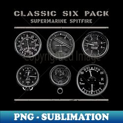 cockpit instruments six pack spitfire aircraft ww2 - high-resolution png sublimation file - perfect for sublimation art