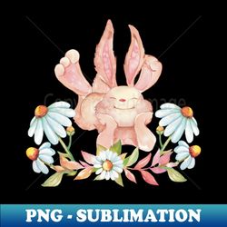 cute cottagecore bunny in daisies easter bunny - premium png sublimation file - perfect for creative projects