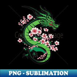 dragon with flowers - png sublimation digital download - spice up your sublimation projects