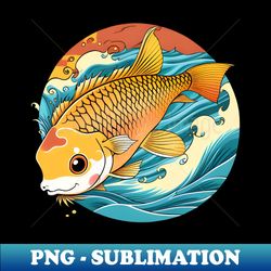 japanese yellow koi carp old cartoon design pt iii - creative sublimation png download - capture imagination with every detail