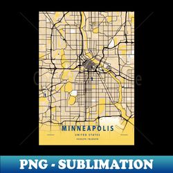 minneapolis - united states yellow city map - special edition sublimation png file - enhance your apparel with stunning detail