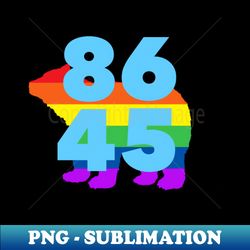 86 45 LGBT Rainbow Bear - Retro PNG Sublimation Digital Download - Transform Your Sublimation Creations