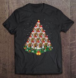 beagle dog santa hat christmas tree tshirt