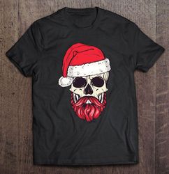 bearded skull santa claus christmas tshirt
