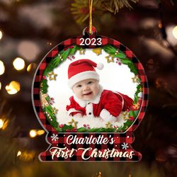 custom photo baby christmas personalized ornament