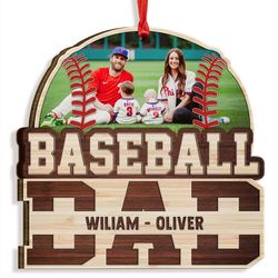 custom photo baseball dad personalized ornament