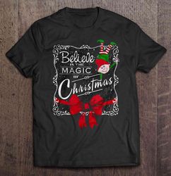 believe in santa claus plaid christmas tshirt gift
