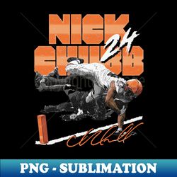 Nick Chubb Cleveland Arm Extend - PNG Transparent Digital Download File for Sublimation - Capture Imagination with Every Detail